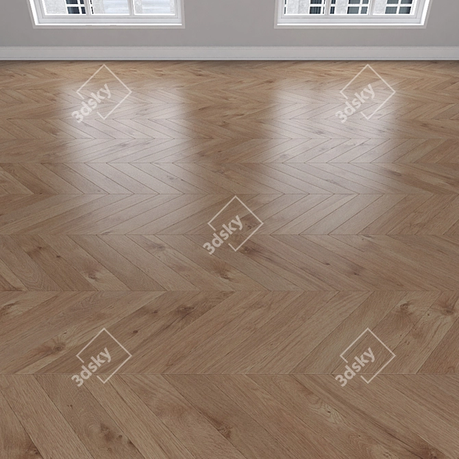 Parquet Oak: Herringbone, Linear & Chevron 3D model image 4