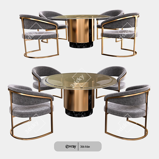 Amos Visionaire: Stylish and Functional Table 3D model image 1