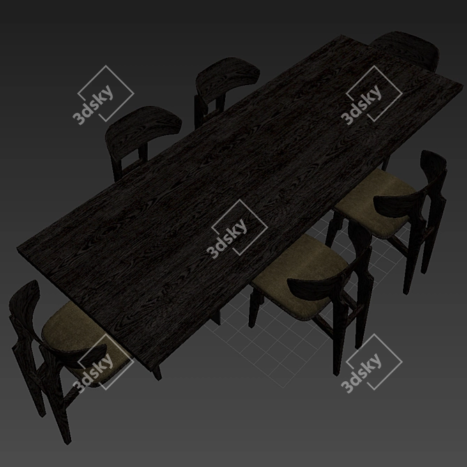 Sleek Basilisk Chair | Modern Bison Table 3D model image 5