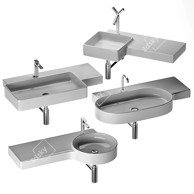 Elegant Simas Flow Sink Collection 3D model image 1