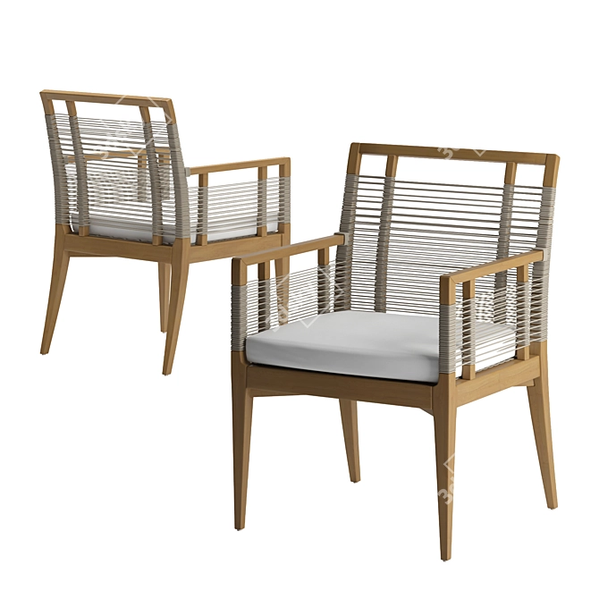 Elegant Amalfi Outdoor Armchair 3D model image 1