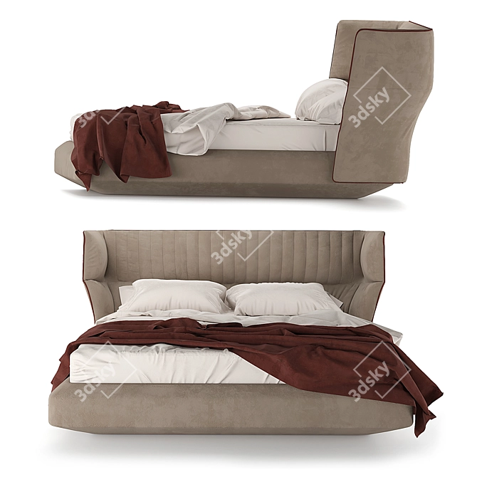 Elegant Dolly Larac Bed 3D model image 2