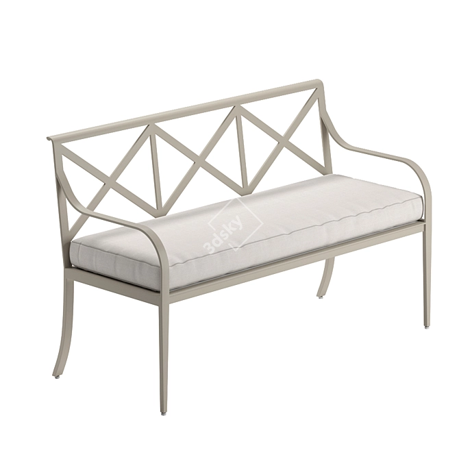 Stylish X-Back Virginia Outdoor Bench 3D model image 1