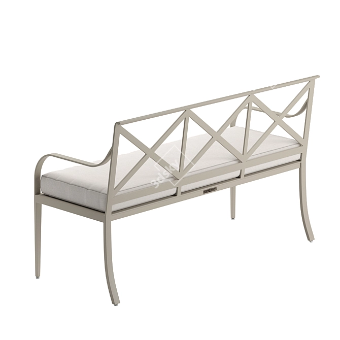 Stylish X-Back Virginia Outdoor Bench 3D model image 2