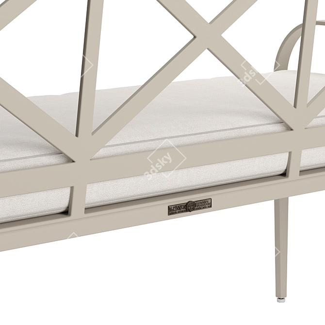 Stylish X-Back Virginia Outdoor Bench 3D model image 4