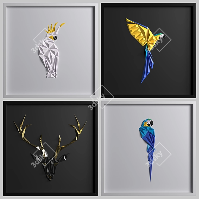 Elegant Paper Artwork - Unique Home Decor 3D model image 5