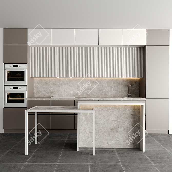 Modular Kitchen 3D Model - Easy to Edit 3D model image 1