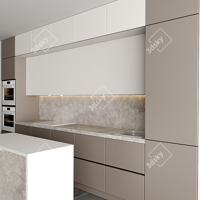 Modular Kitchen 3D Model - Easy to Edit 3D model image 3