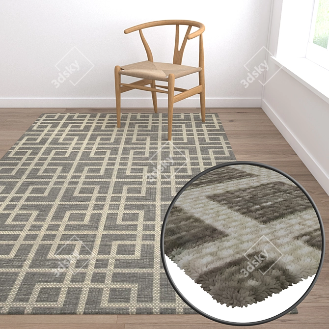 High-Quality 3-Piece Carpet Set 3D model image 5