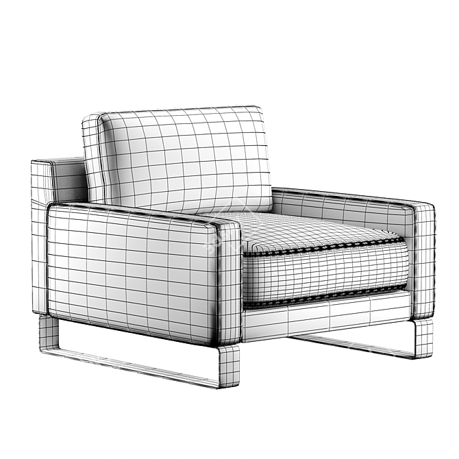 Elegant EGO Armchair by Rolf Benz 3D model image 3