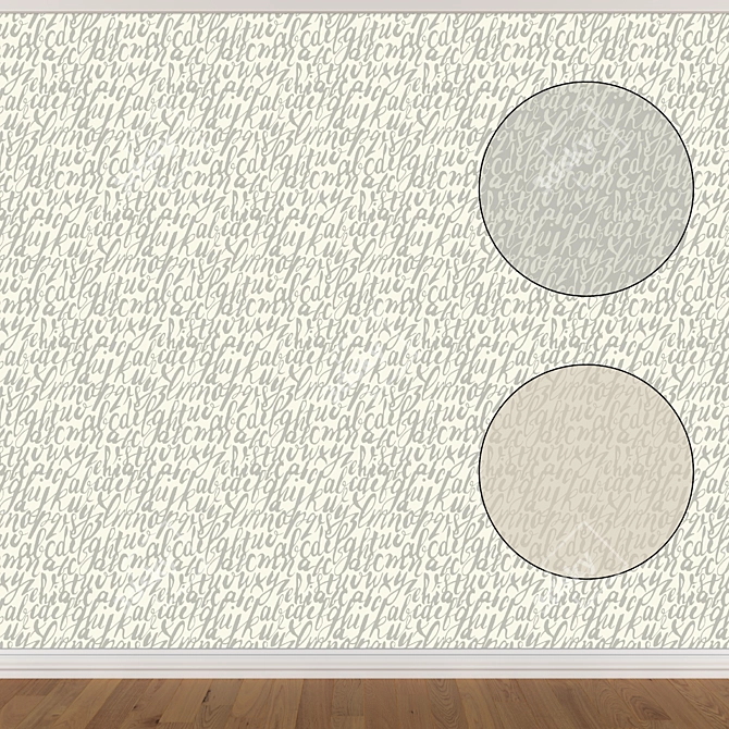 Versatile Wallpaper Set: 3 Seamless Textures 3D model image 1