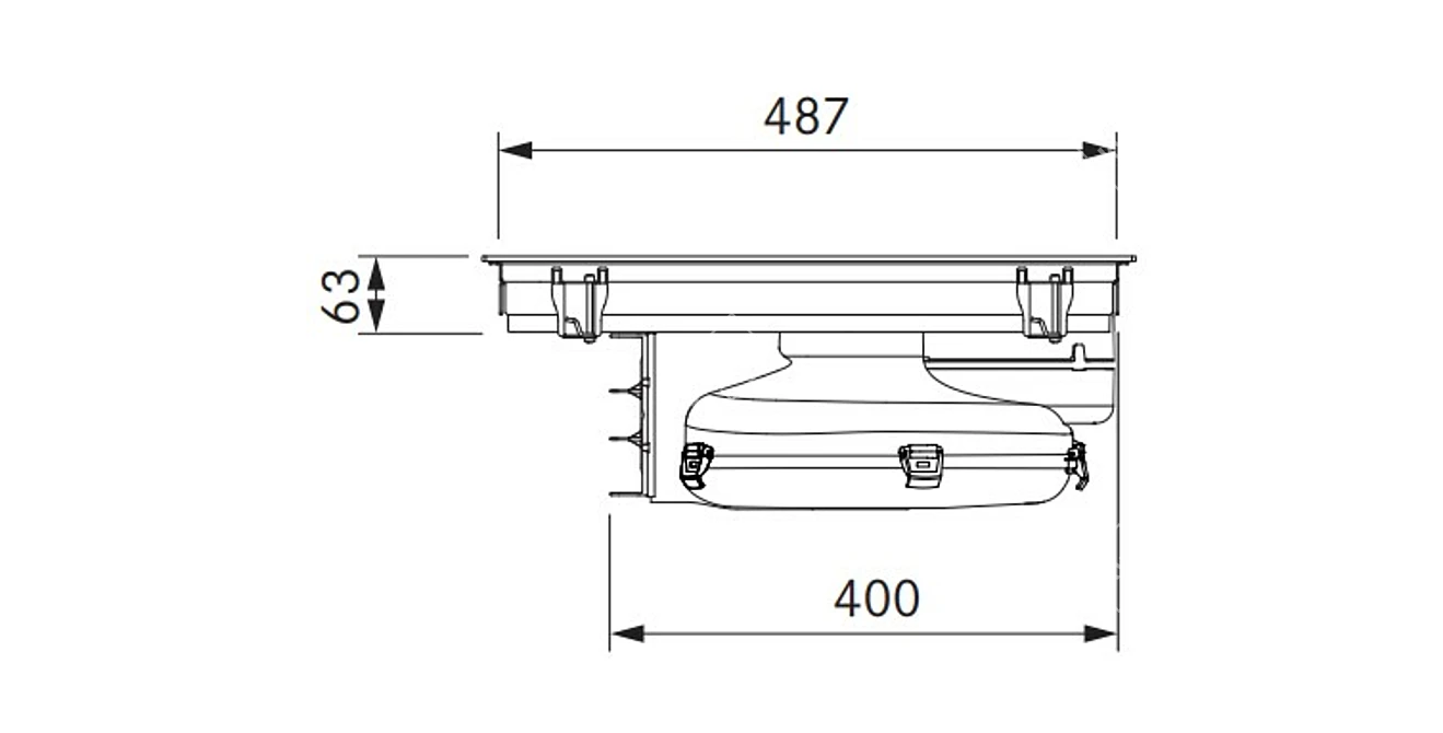 Streamlined BORA X Pure: Induction Cooktop with Integrated Hood 3D model image 5