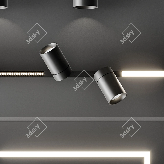 Reggiani Lighting Set: Yori Recessed, Mood Fixed, Traceline 3D model image 2