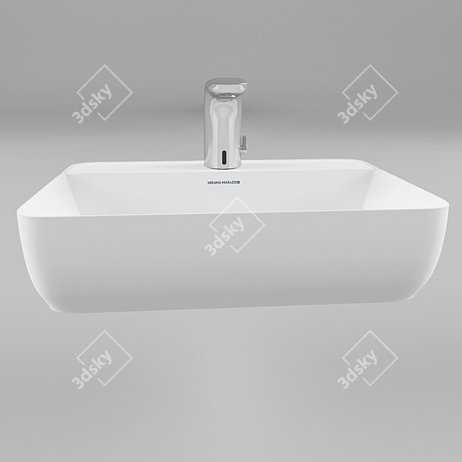 Title: Kerama Marazzi Plaza - Sleek Ceramic Washbasin 3D model image 2