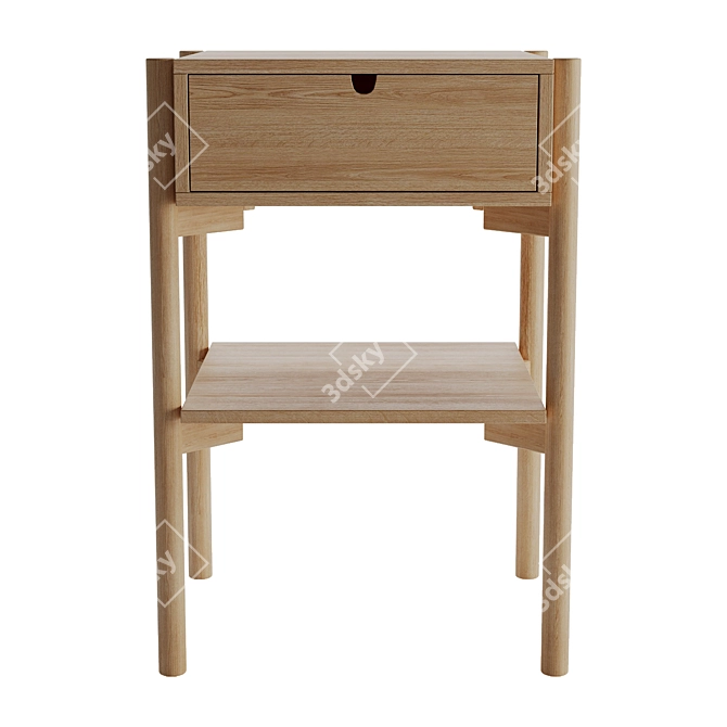 Stylish JYSK Oak Bedside Table 3D model image 2