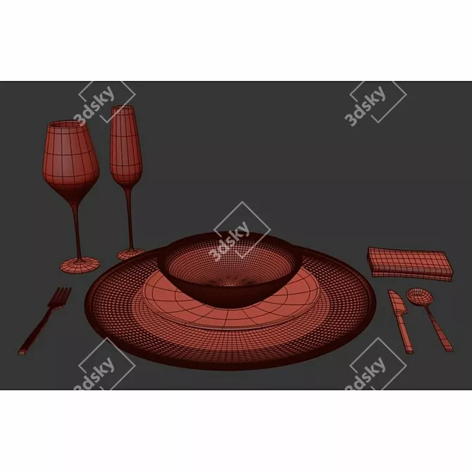 Elegant Kitchen Set 3D model image 6