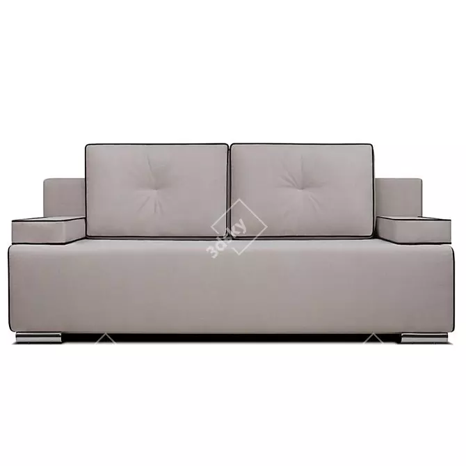 Sao Paulo Velvet Light Gray Sofa 3D model image 1