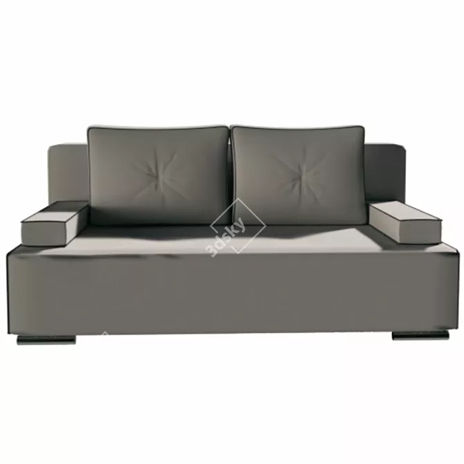 Sao Paulo Velvet Light Gray Sofa 3D model image 2