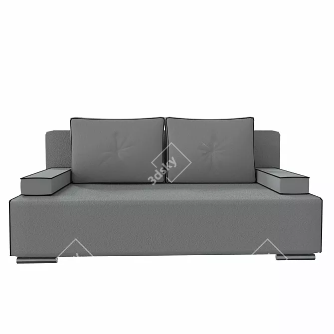 Sao Paulo Velvet Light Gray Sofa 3D model image 4