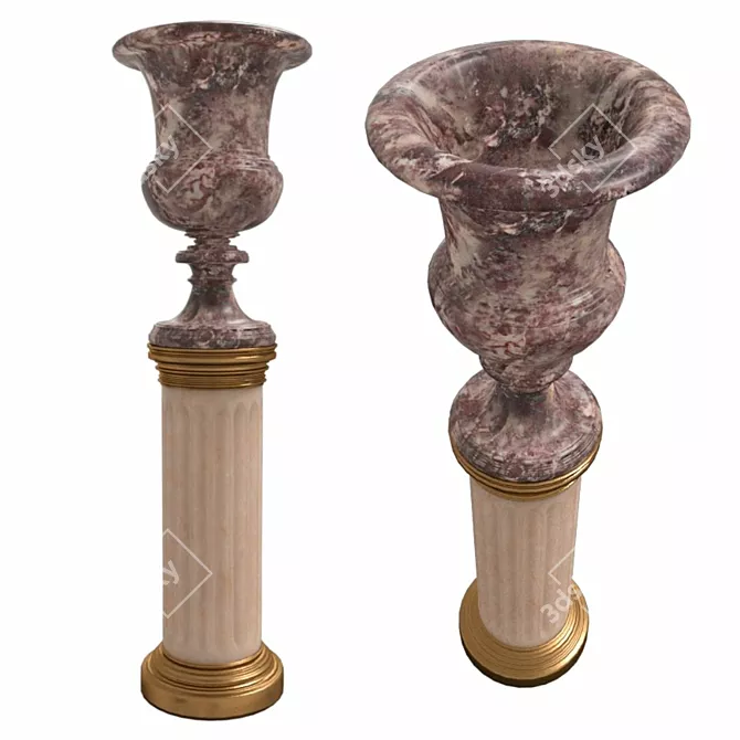 Vintage Pedestal Vase 3D model image 5