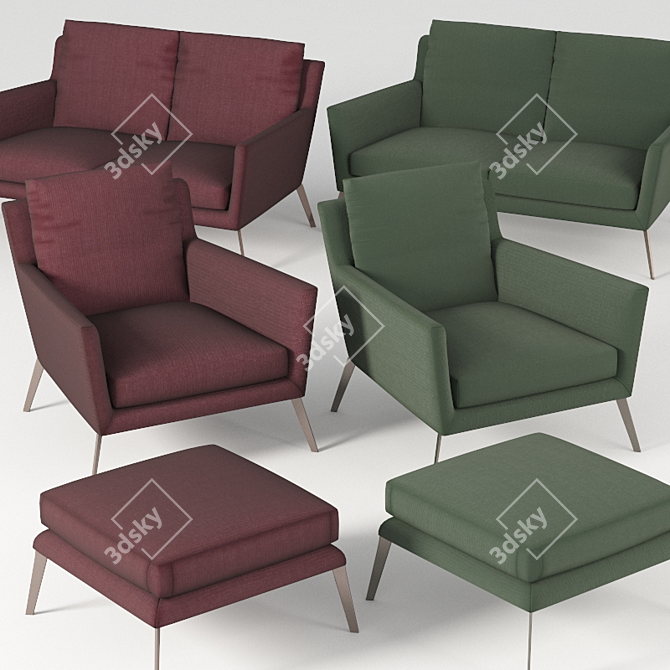 Minimalist Luxury: Casadesus Ava Sofa Set 3D model image 4