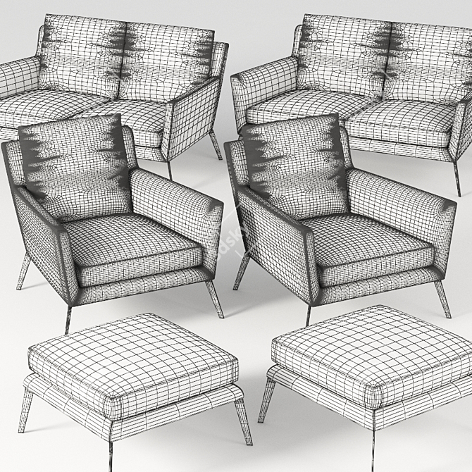 Minimalist Luxury: Casadesus Ava Sofa Set 3D model image 5