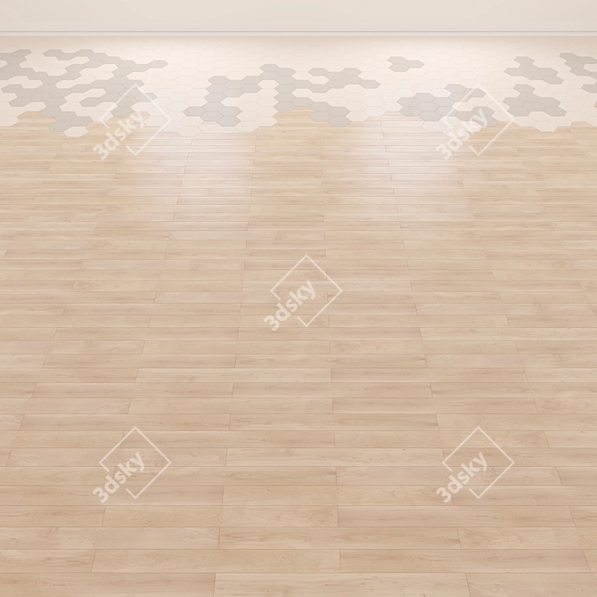 Rustic Brick and Wood Flooring 3D model image 2