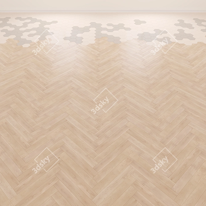 Rustic Brick and Wood Flooring 3D model image 3