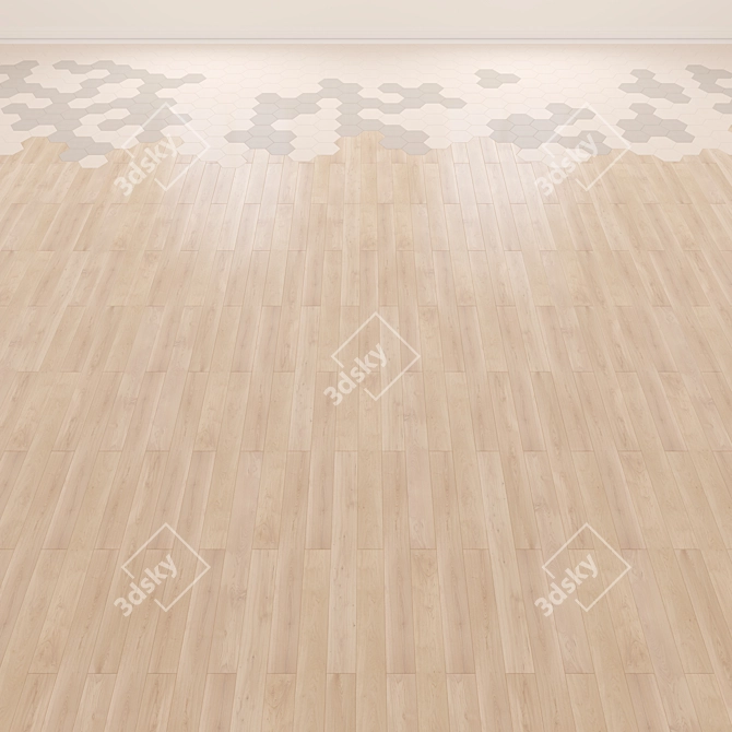 Rustic Brick and Wood Flooring 3D model image 4