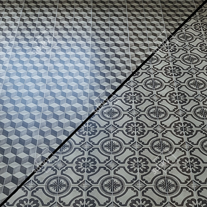 Cotto Black: Elegant and Timeless Tiles 3D model image 1