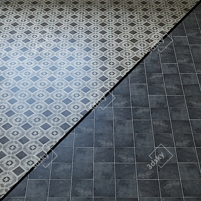 Cotto Black: Elegant and Timeless Tiles 3D model image 3