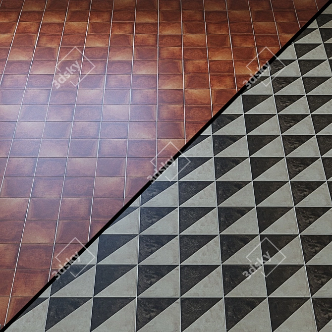 Cotto Black: Elegant and Timeless Tiles 3D model image 4