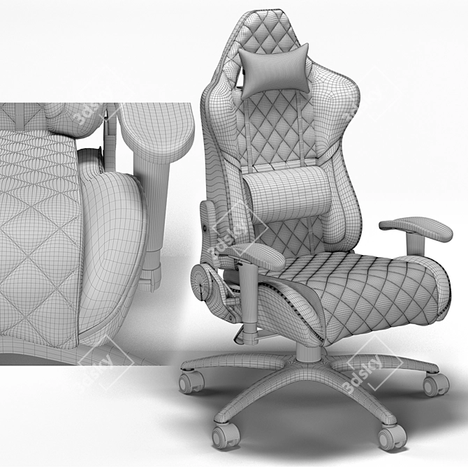 Sleek COUGAR ARMOR ONE Gaming Chair 3D model image 3