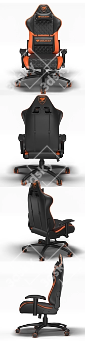 Sleek COUGAR ARMOR ONE Gaming Chair 3D model image 5