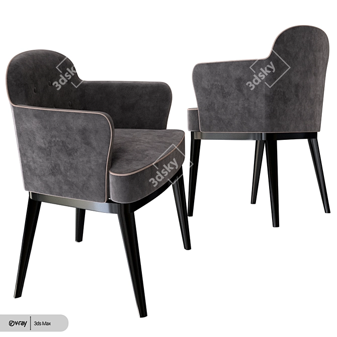 Elegant Porada Chair 3D model image 1