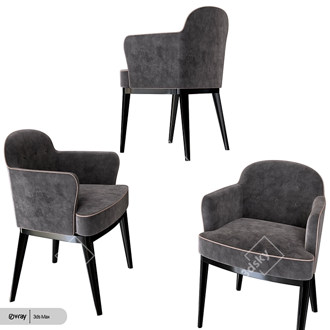 Elegant Porada Chair 3D model image 3