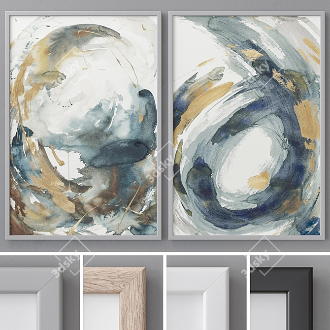 Abstract Art Frames Set 3D model image 1