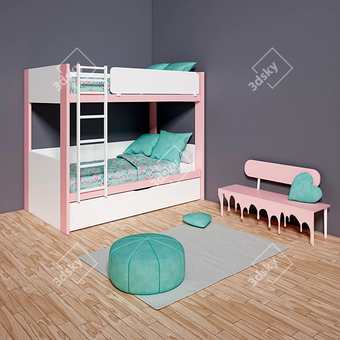 Candy Shop Bunk Bed Set 3D model image 1