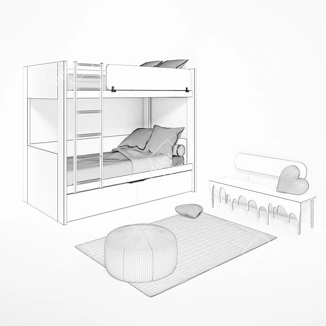 Candy Shop Bunk Bed Set 3D model image 2