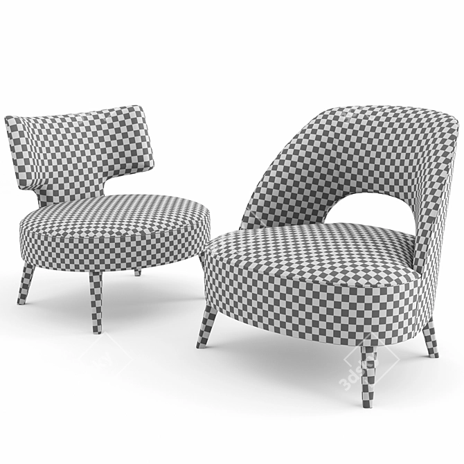 Modern and Stylish Ermione Drop Armchair 3D model image 2