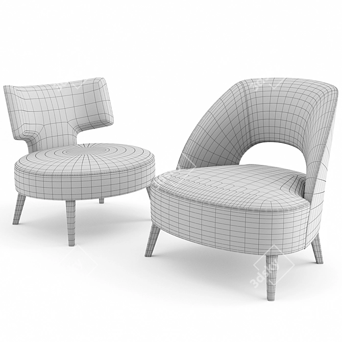 Modern and Stylish Ermione Drop Armchair 3D model image 3