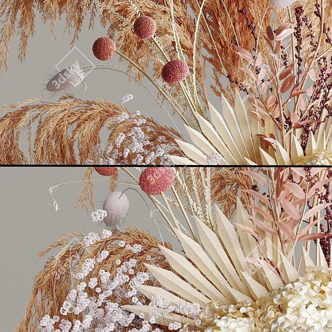 Everlasting Elegance: Dried Plant Bouquet 3D model image 5