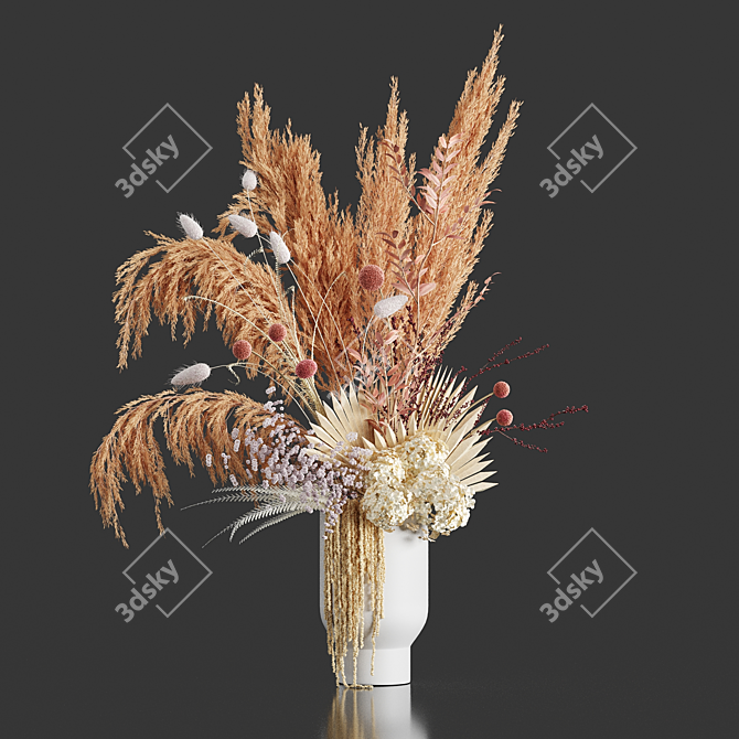 Everlasting Elegance: Dried Plant Bouquet 3D model image 6