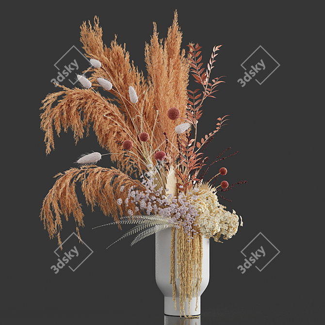 Everlasting Elegance: Dried Plant Bouquet 3D model image 7