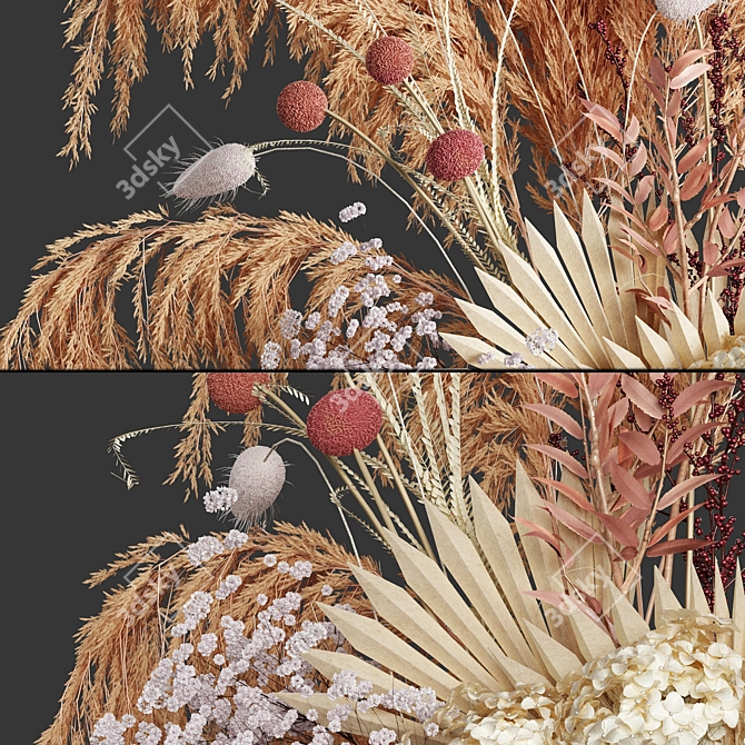 Everlasting Elegance: Dried Plant Bouquet 3D model image 10