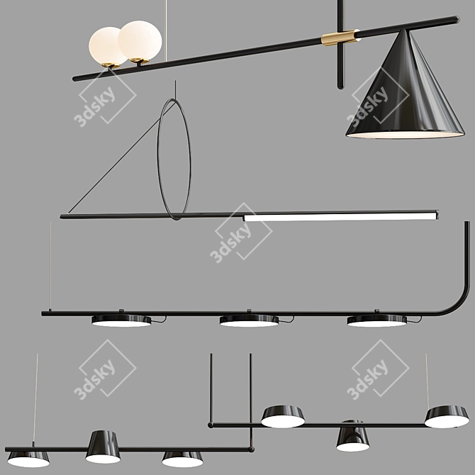 Elegant Pendant Lamp Collection 3D model image 1