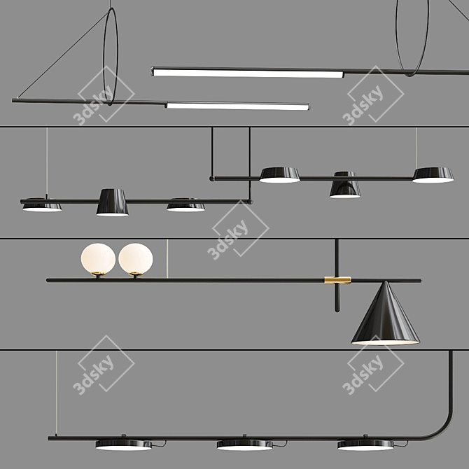 Elegant Pendant Lamp Collection 3D model image 2