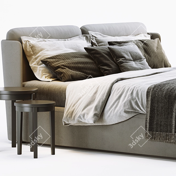 Elegant Meridiani Kira Bed Set 3D model image 2