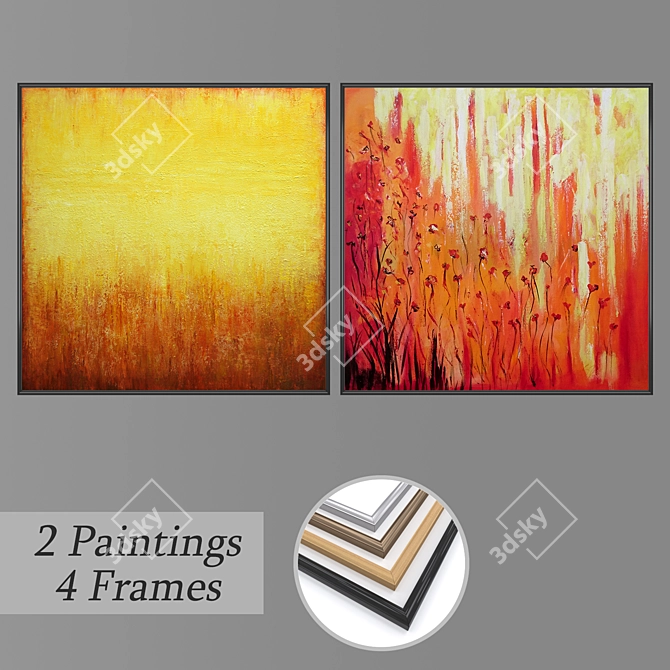 Elegant Wall Art Set 3D model image 1