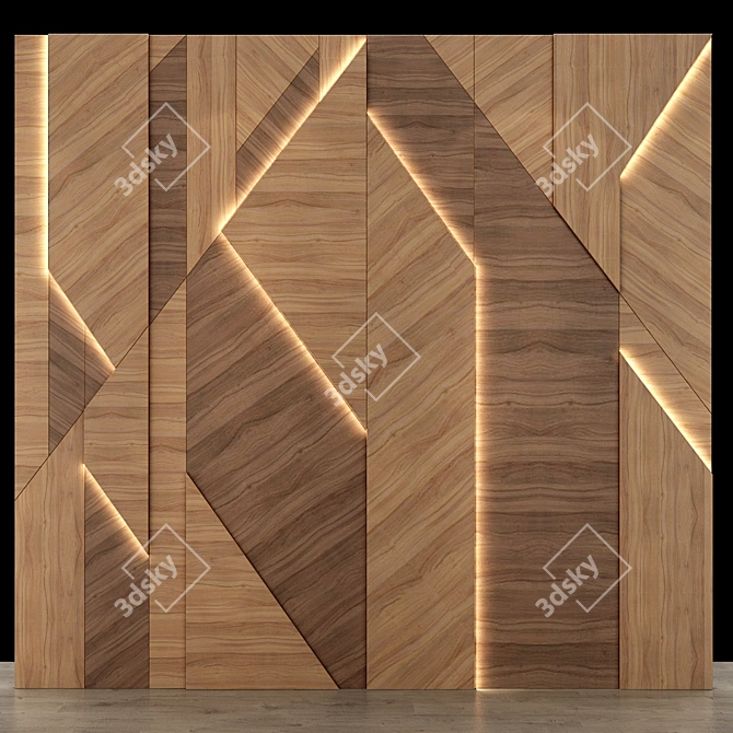 Modern Elegance Wall Panel 3D model image 1